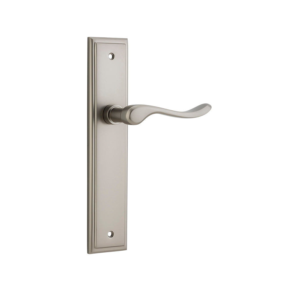 Stirling Lever - Stepped Backplate Satin Nickel / Passage / Lever Set Only