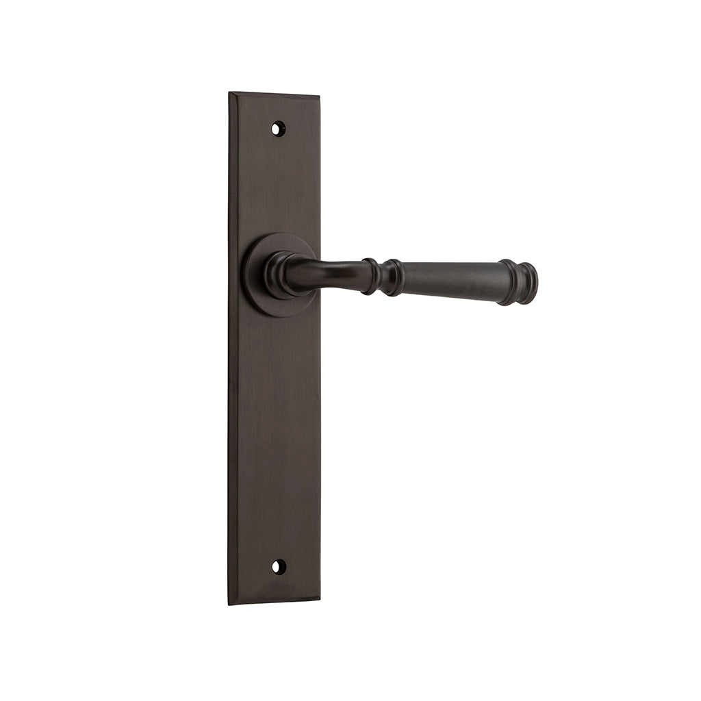 Verona Lever - Chamfered Backplate Signature Brass / Passage / Lever Set Only