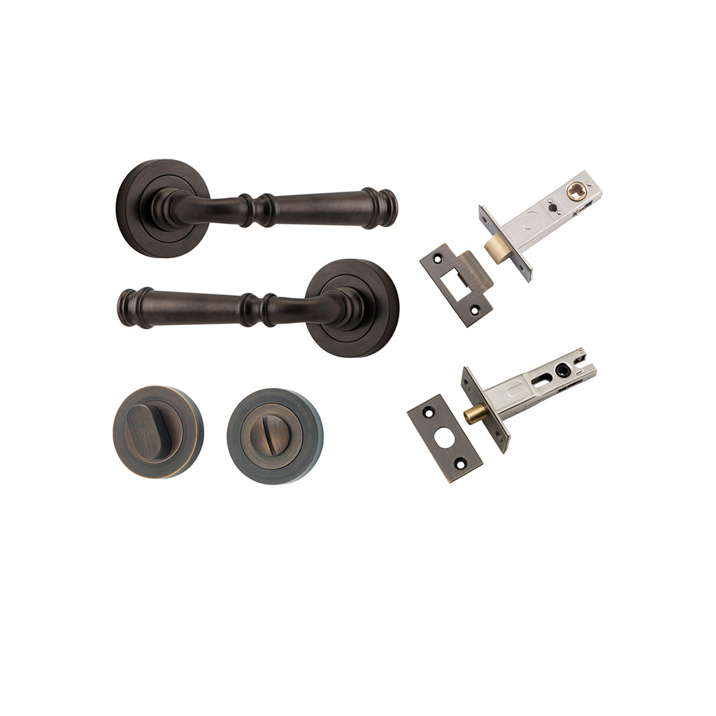 Verona Lever - Round Rose Signature Brass / Privacy / Separate Privacy Kit