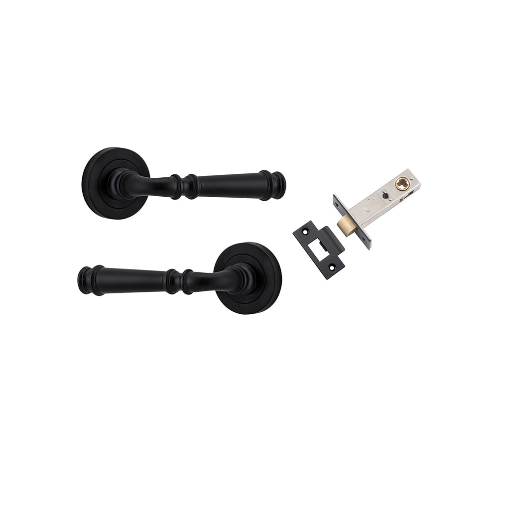 Verona Lever - Round Rose Matt Black / Passage / Passage Kit