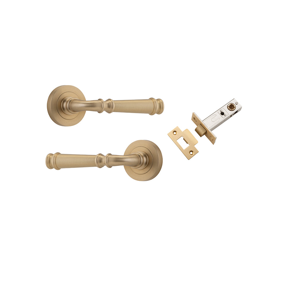 Verona Lever - Round Rose Brushed Brass / Passage / Passage Kit