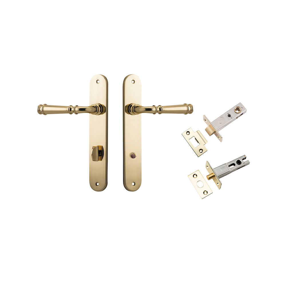 Verona Lever - Oval Backplate Polished Brass / Privacy / Separate Privacy Kit