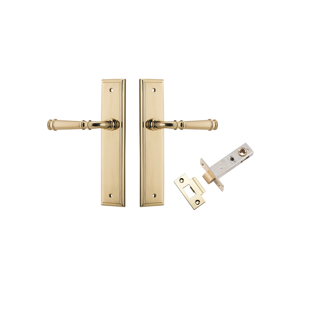 Verona Lever - Stepped Backplate Polished Brass / Passage / Passage Kit