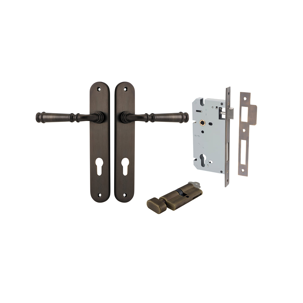 Verona Lever - Oval Backplate Signature Brass / Entrance / Entrance Kit (Key-Thumb)