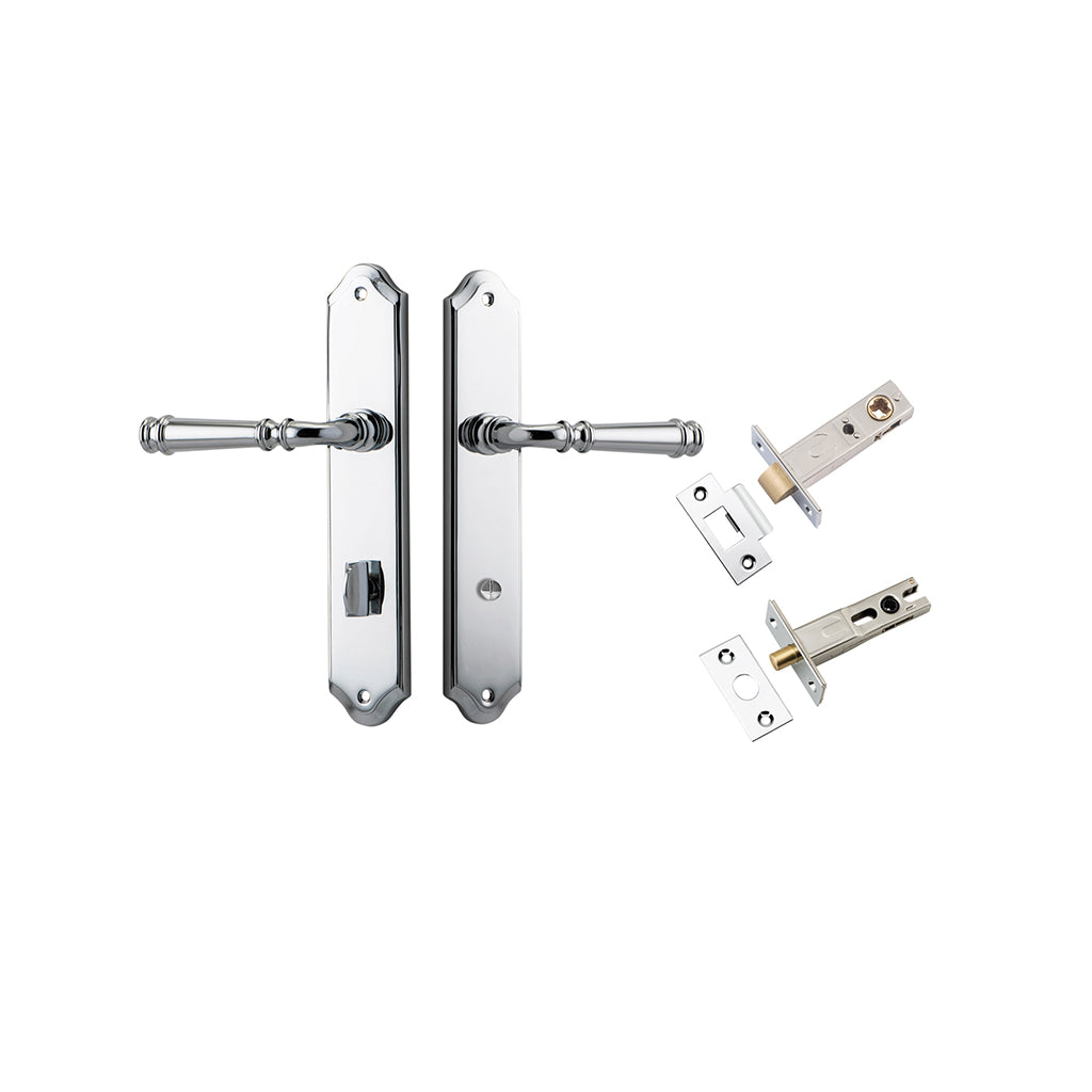 Verona Lever - Shouldered Backplate Polished Chrome / Privacy / Separate Privacy Kit