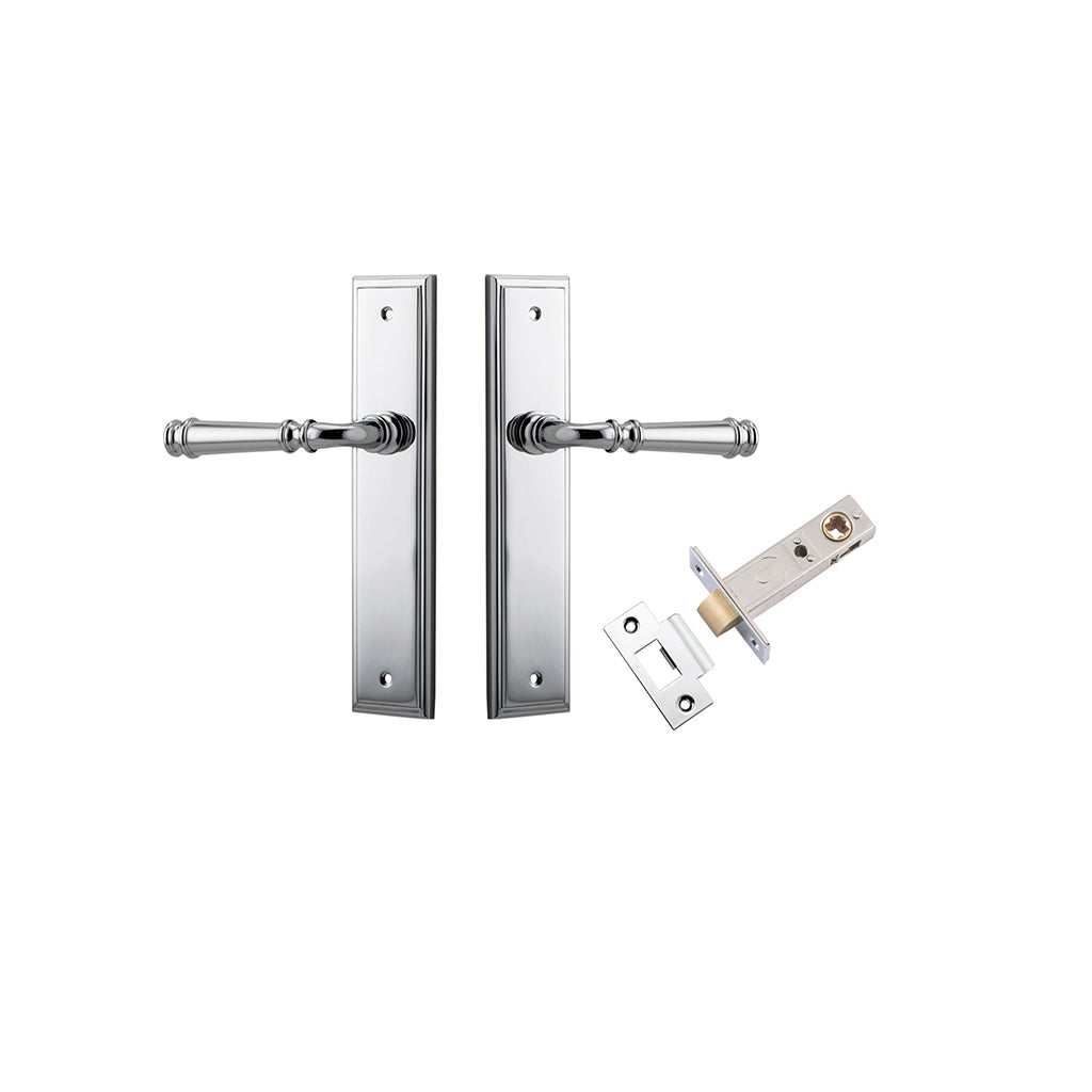 Verona Lever - Stepped Backplate Polished Chrome / Passage / Passage Kit