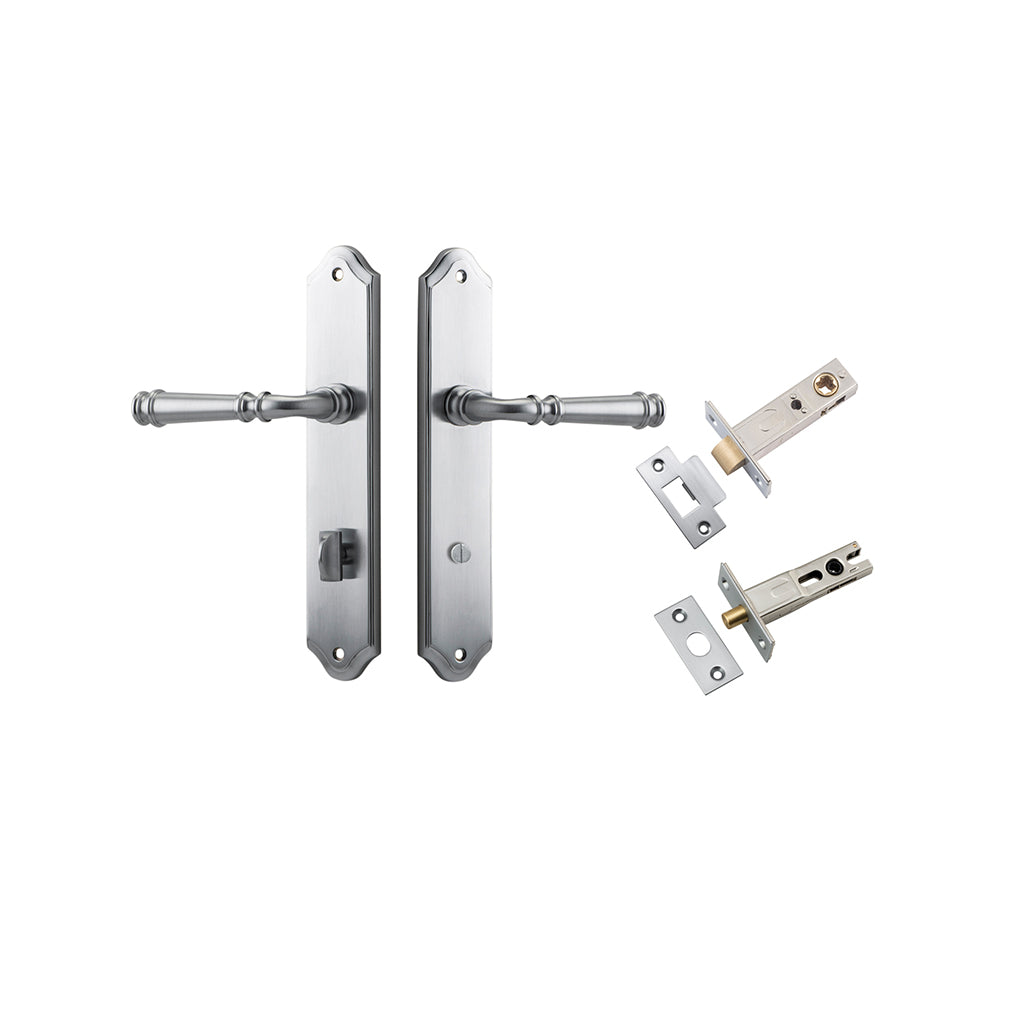 Verona Lever - Shouldered Backplate Brushed Chrome / Privacy / Separate Privacy Kit