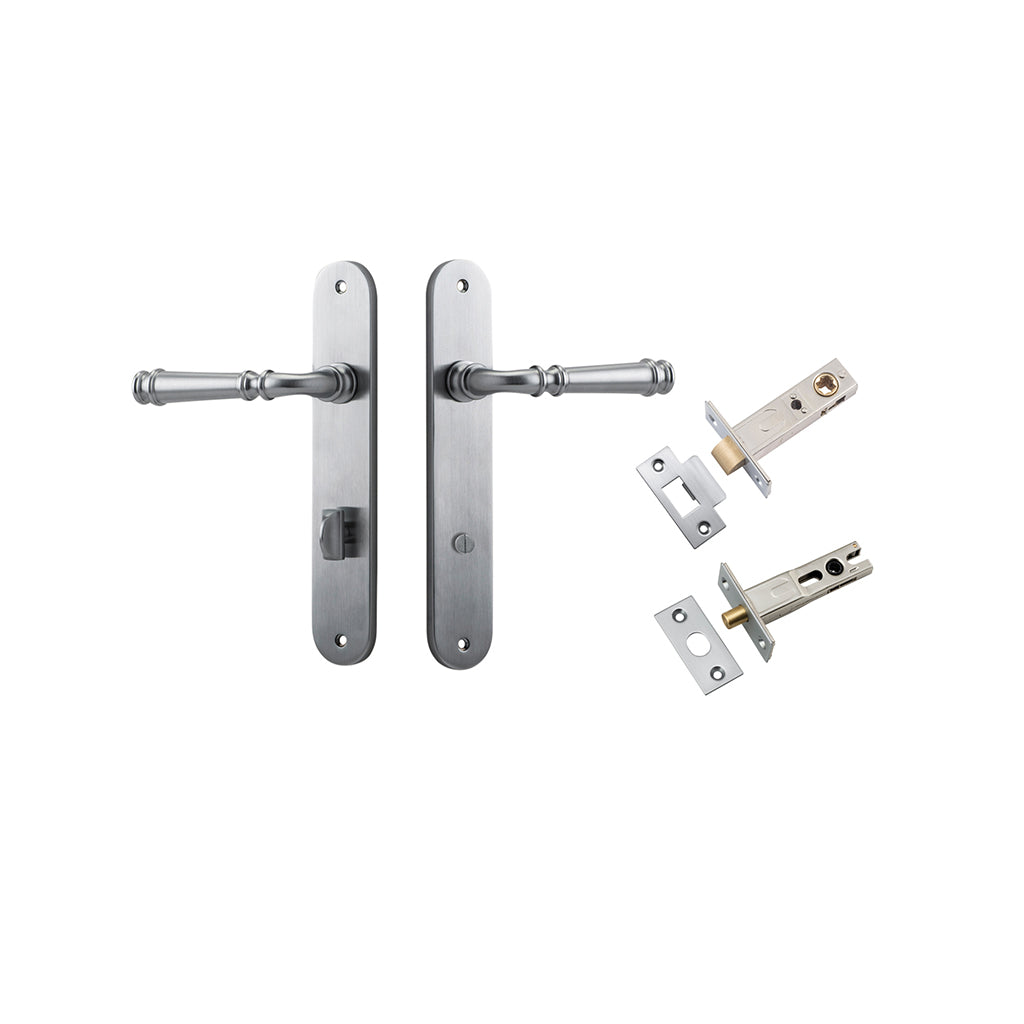 Verona Lever - Oval Backplate Brushed Chrome / Privacy / Separate Privacy Kit