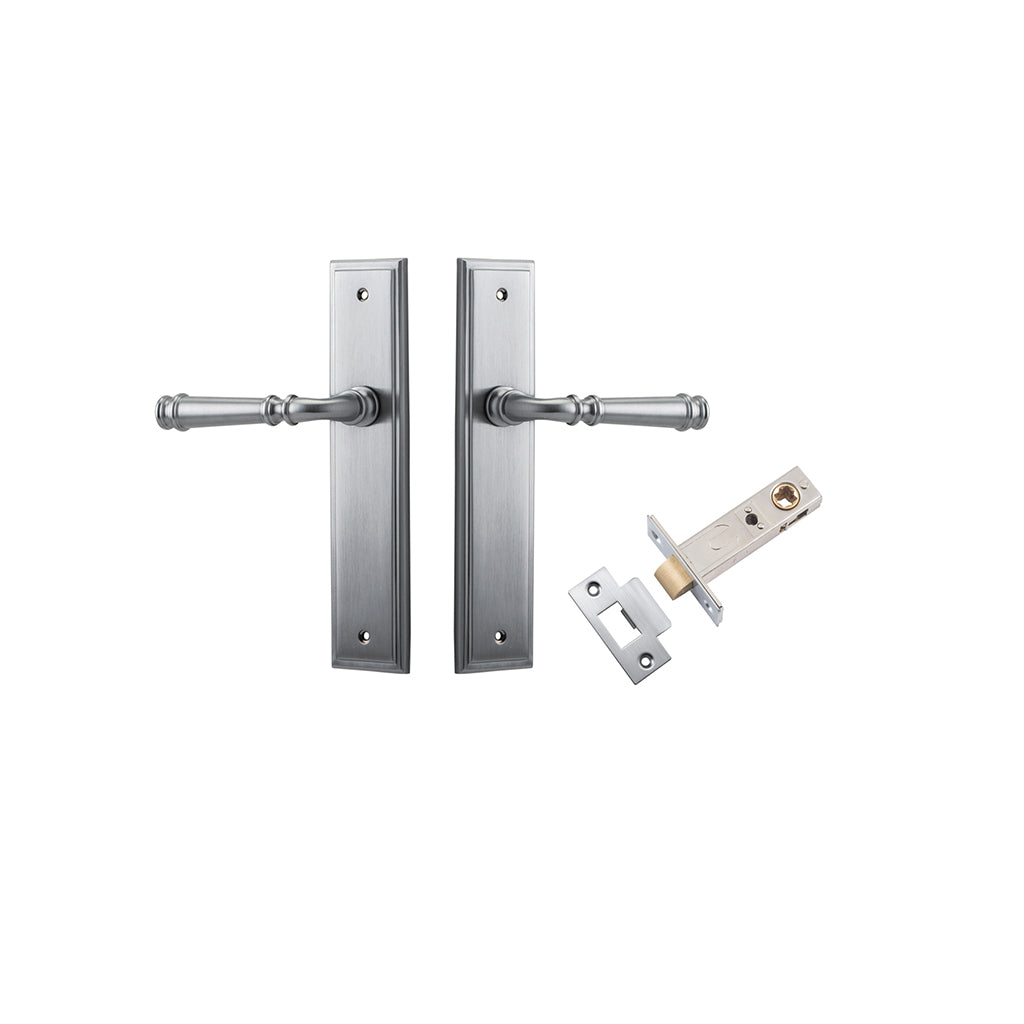 Verona Lever - Stepped Backplate Brushed Chrome / Passage / Passage Kit