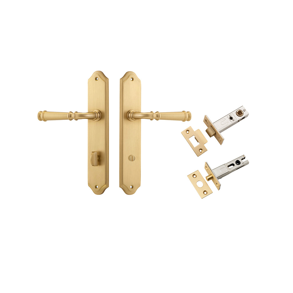Verona Lever - Shouldered Backplate Brushed Brass / Privacy / Separate Privacy Kit