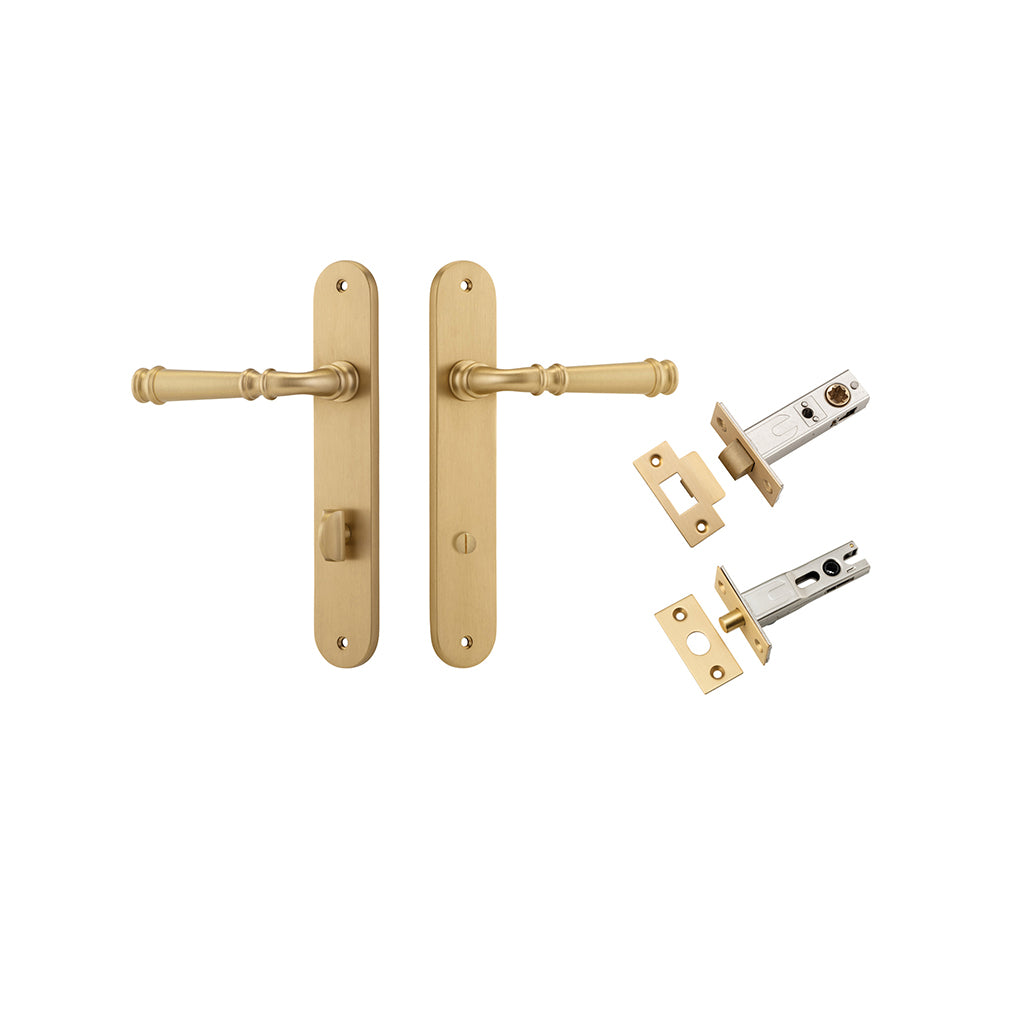Verona Lever - Oval Backplate Brushed Brass / Privacy / Separate Privacy Kit