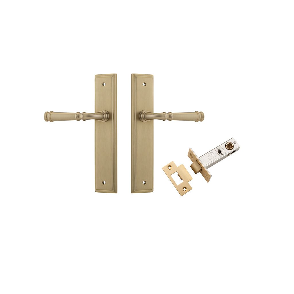 Verona Lever - Stepped Backplate Brushed Brass / Passage / Passage Kit