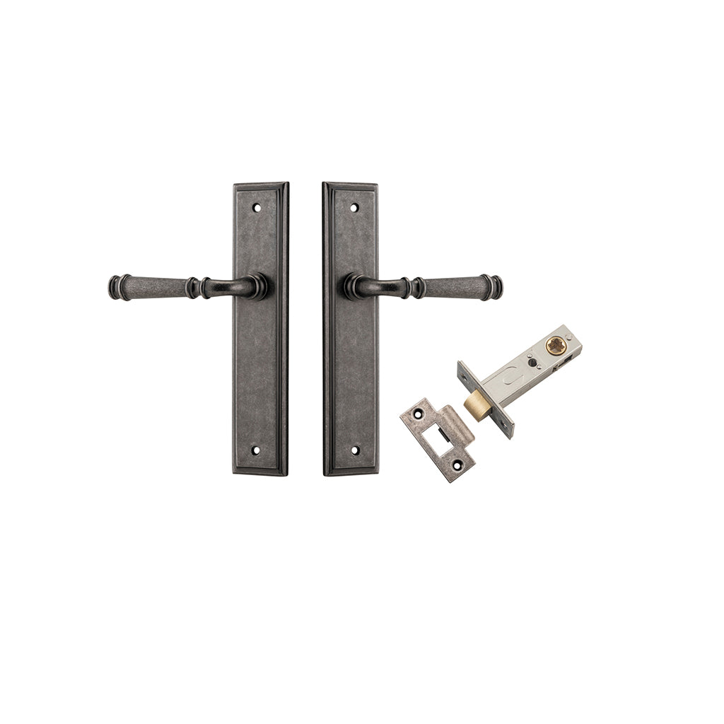 Verona Lever - Stepped Backplate Distressed Nickel / Passage / Passage Kit