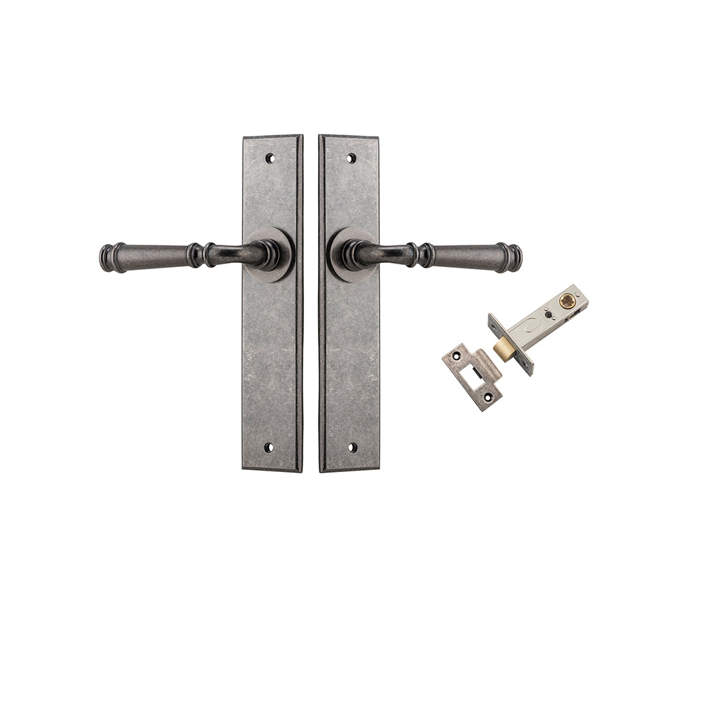 Verona Lever - Chamfered Backplate Distressed Nickel / Passage / Passage Kit