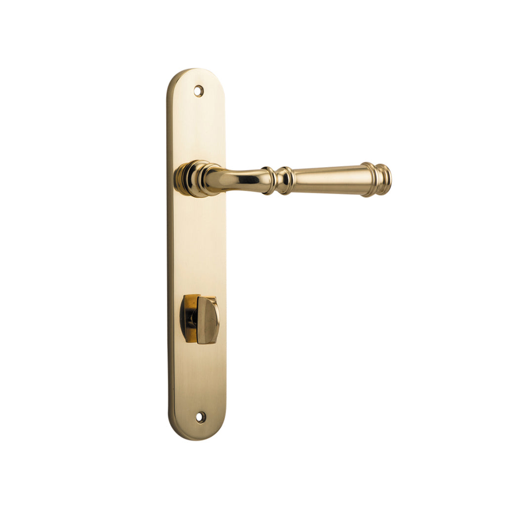 Verona Lever - Oval Backplate Polished Brass / Privacy / Lever Set Only