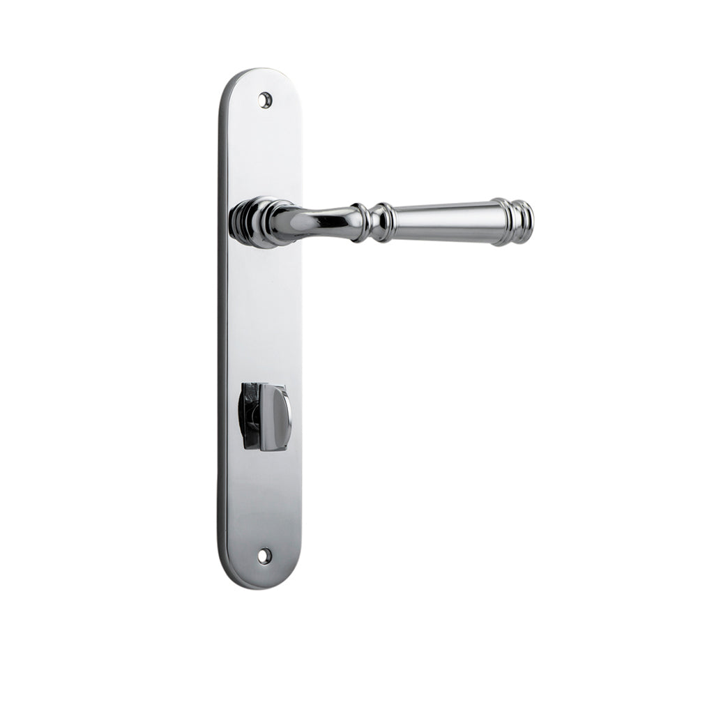 Verona Lever - Oval Backplate Polished Chrome / Privacy / Lever Set Only