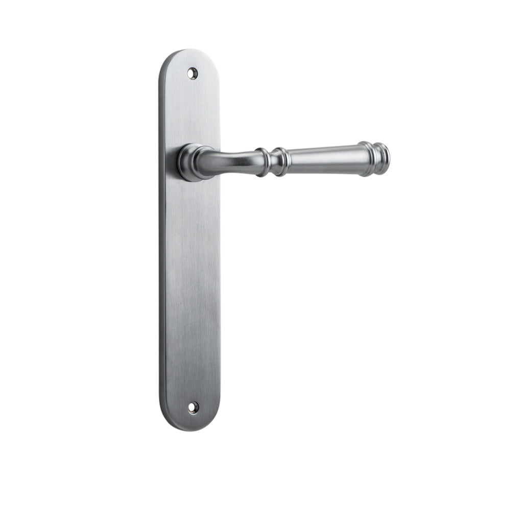 Verona Lever - Oval Backplate Brushed Chrome / Passage / Lever Set Only