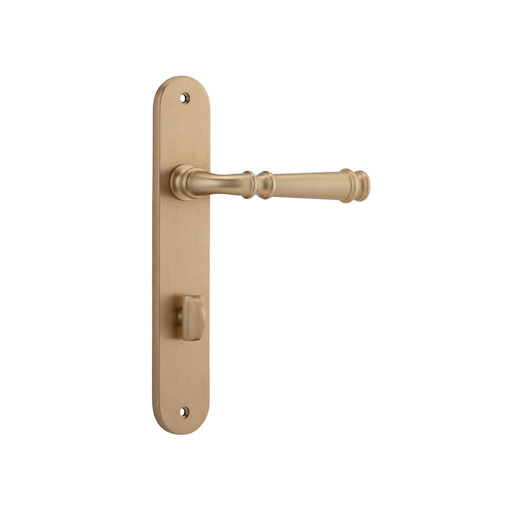 Verona Lever - Oval Backplate Brushed Brass / Privacy / Lever Set Only