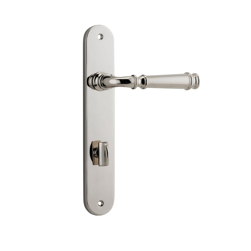 Verona Lever - Oval Backplate Polished Nickel / Privacy / Lever Set Only