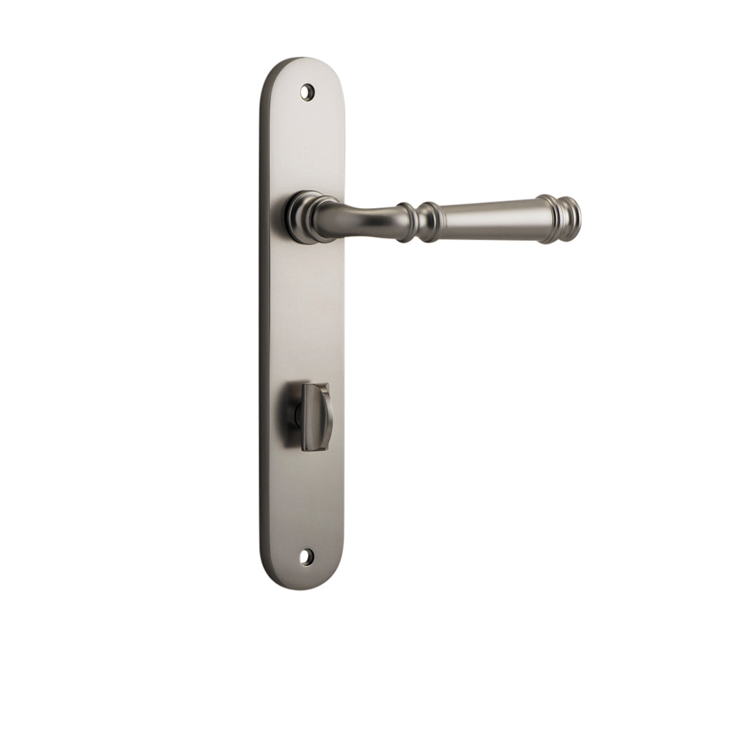 Verona Lever - Oval Backplate Satin Nickel / Privacy / Lever Set Only