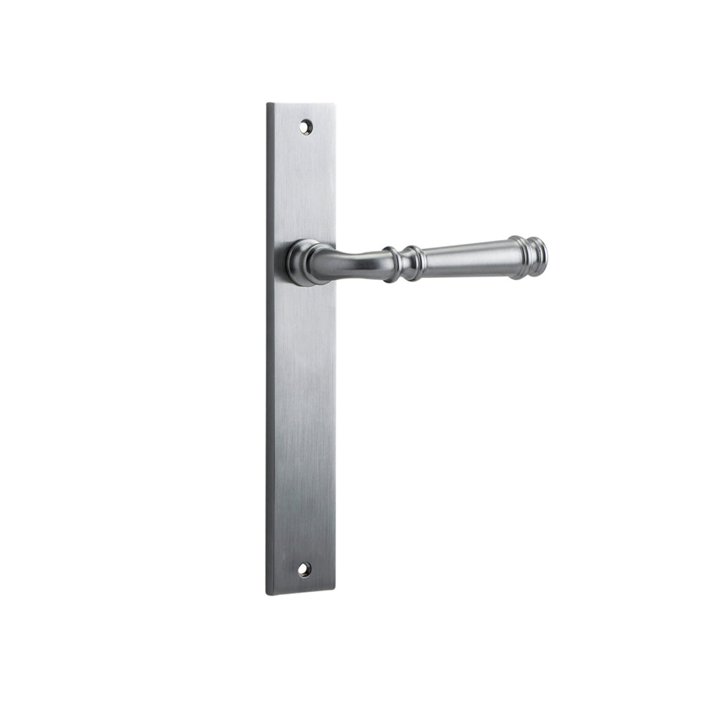 Verona Lever - Rectangular Backplate Brushed Chrome / Passage / Lever Set Only