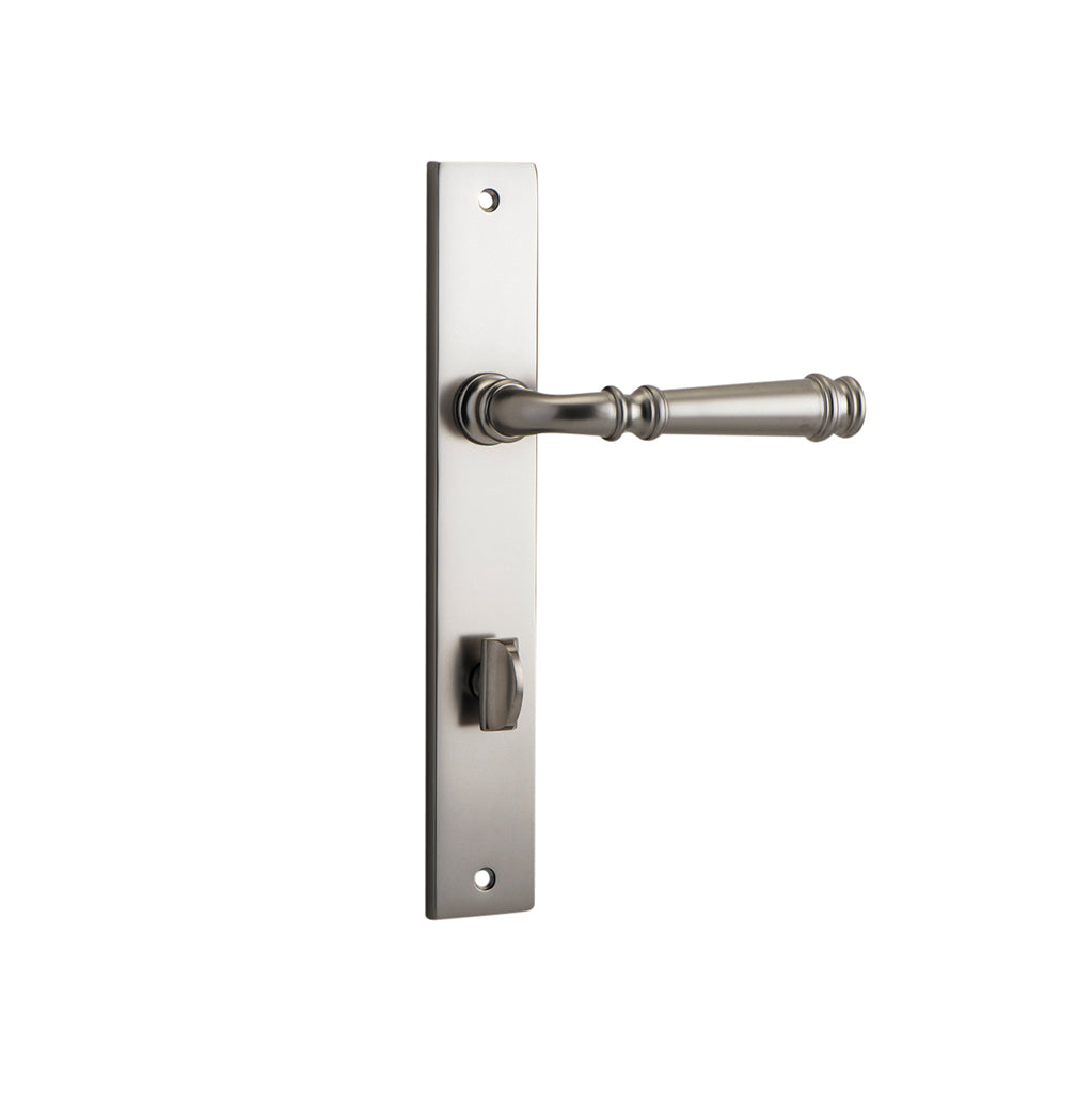 Verona Lever - Rectangular Backplate Satin Nickel / Privacy / Lever Set Only