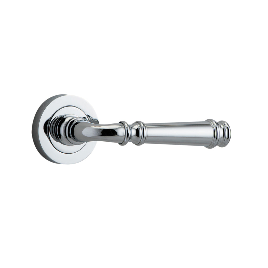 Verona Lever - Round Rose Polished Chrome / Passage / Lever Set Only