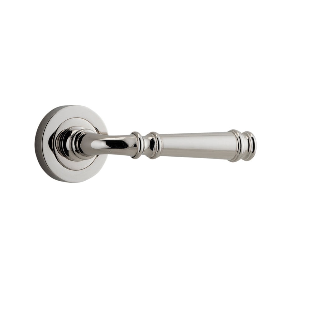 Verona Lever - Round Rose Polished Nickel / Passage / Lever Set Only