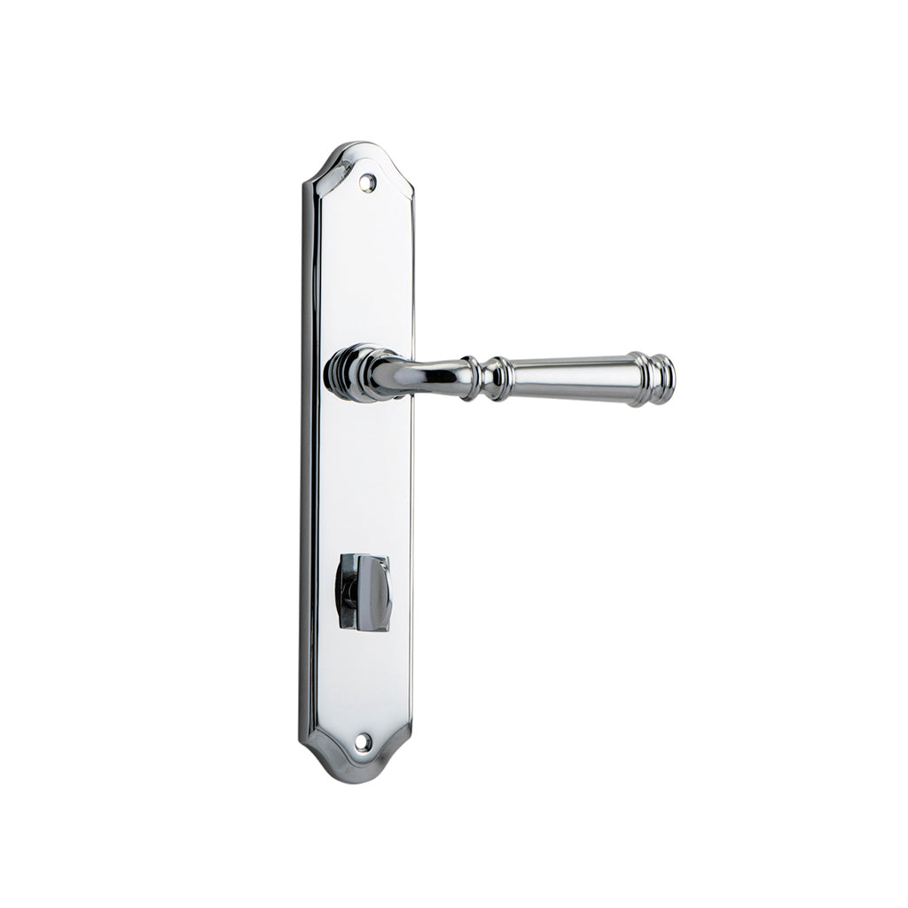 Verona Lever - Shouldered Backplate Polished Chrome / Privacy / Lever Set Only