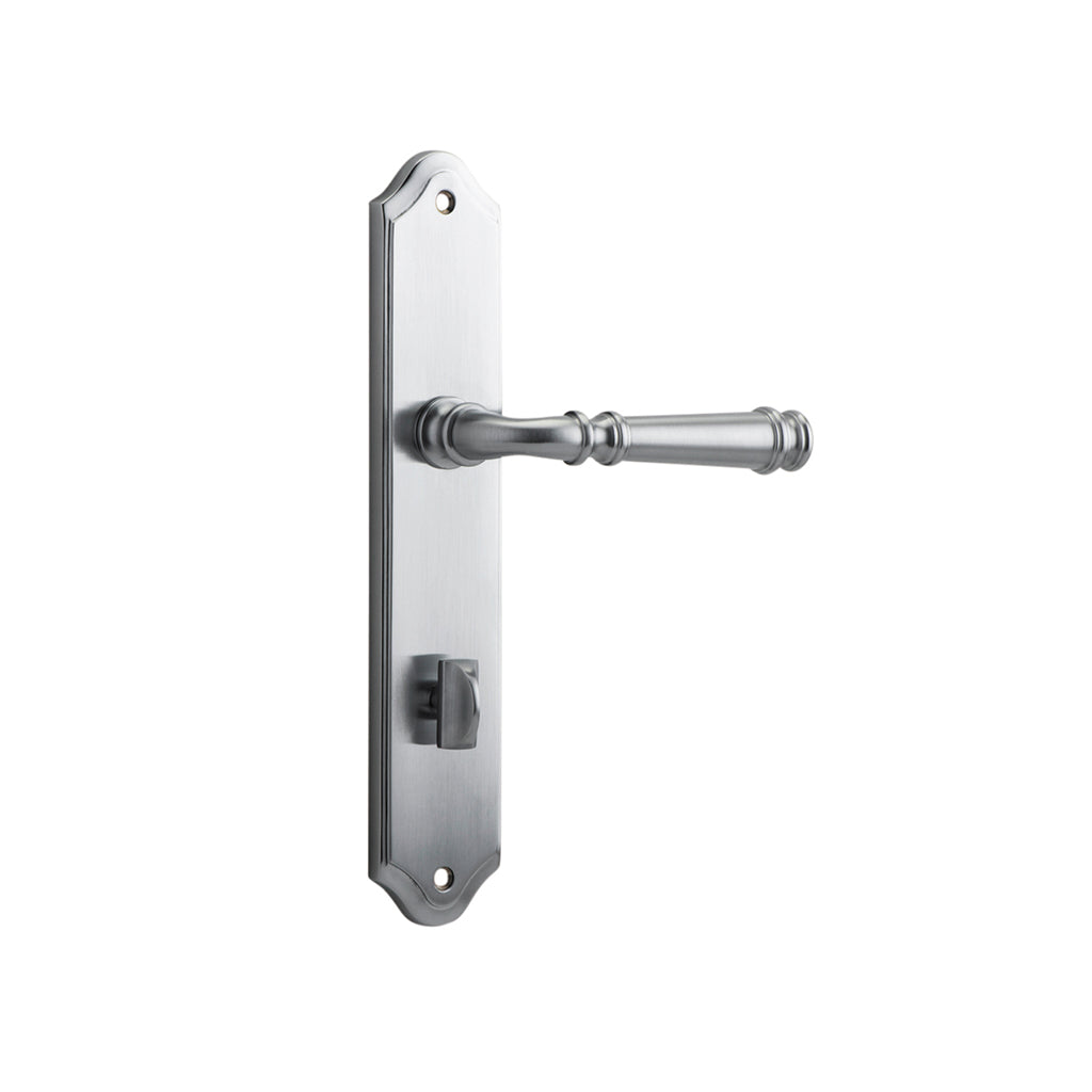 Verona Lever - Shouldered Backplate Brushed Chrome / Privacy / Lever Set Only