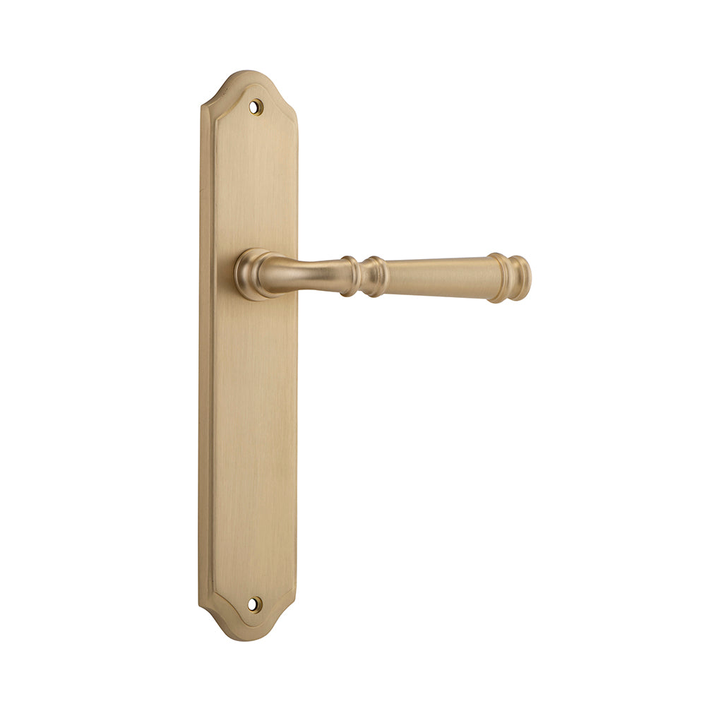 Verona Lever - Shouldered Backplate Brushed Brass / Passage / Lever Set Only