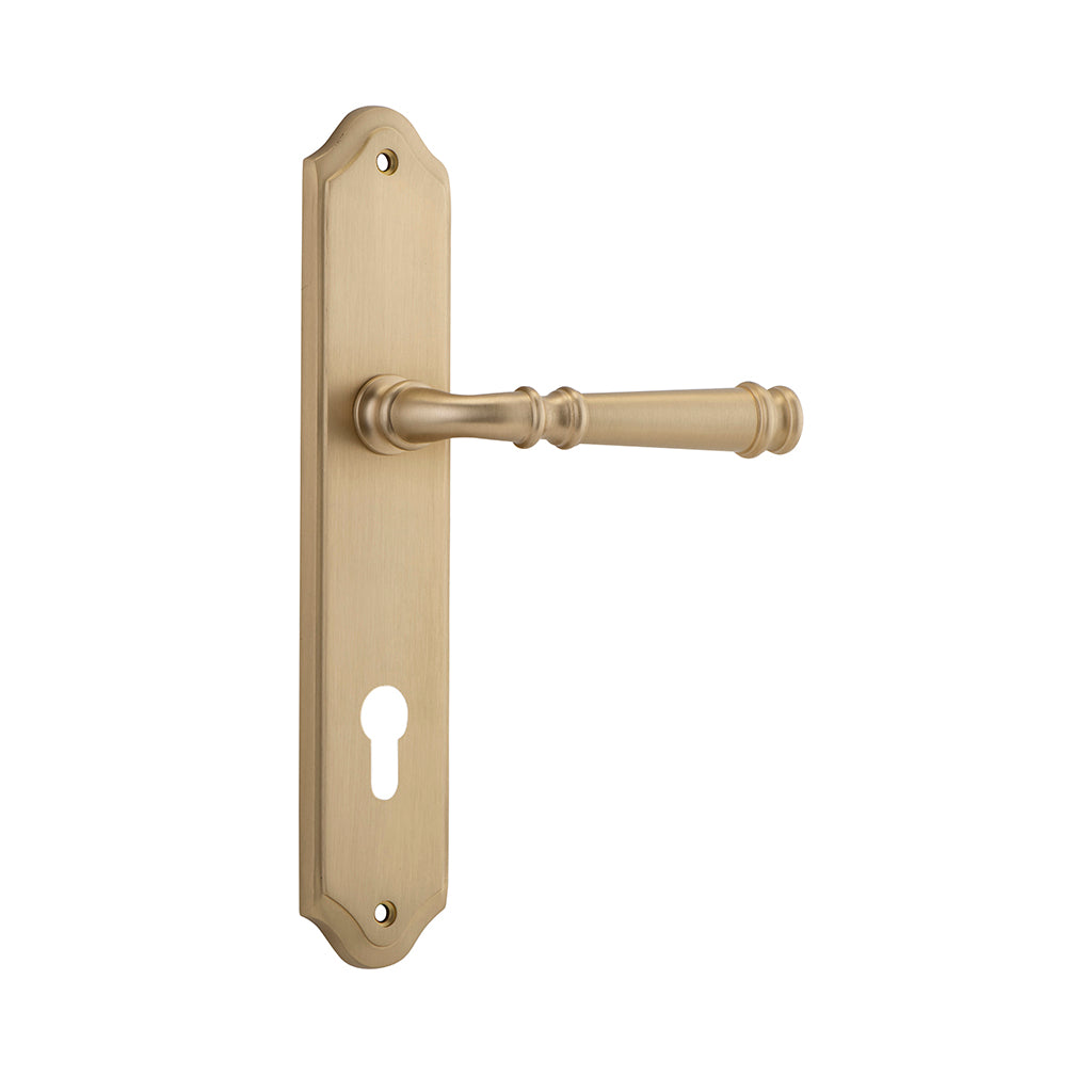 Verona Lever - Shouldered Backplate Brushed Brass / Entrance / Lever Set Only