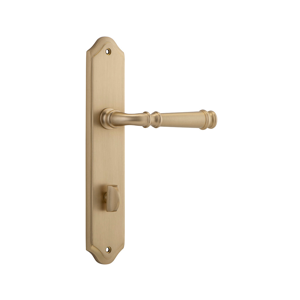 Verona Lever - Shouldered Backplate Brushed Brass / Privacy / Lever Set Only
