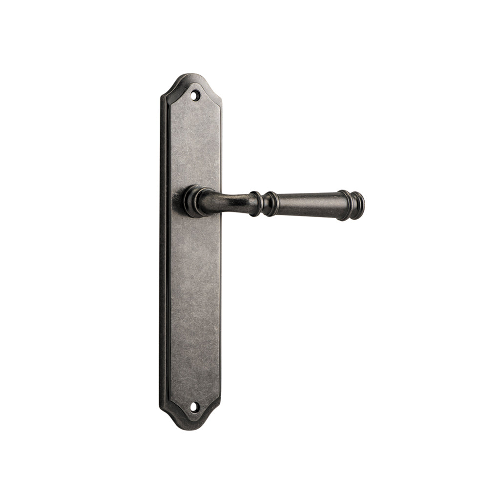 Verona Lever - Shouldered Backplate Distressed Nickel / Passage / Lever Set Only