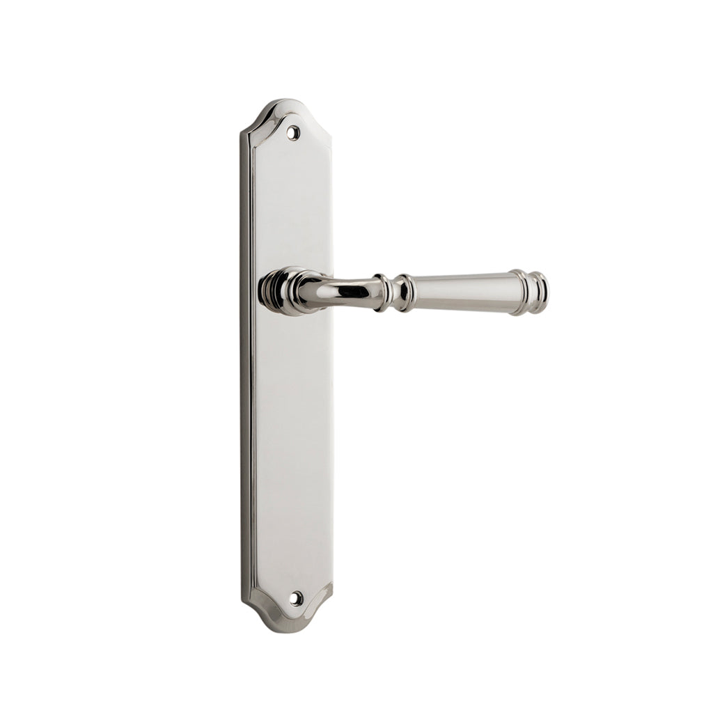 Verona Lever - Shouldered Backplate Polished Nickel / Passage / Lever Set Only