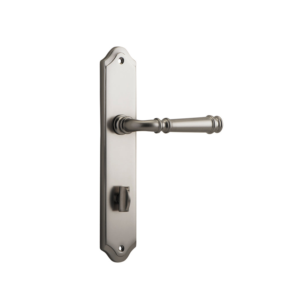 Verona Lever - Shouldered Backplate Satin Nickel / Privacy / Lever Set Only