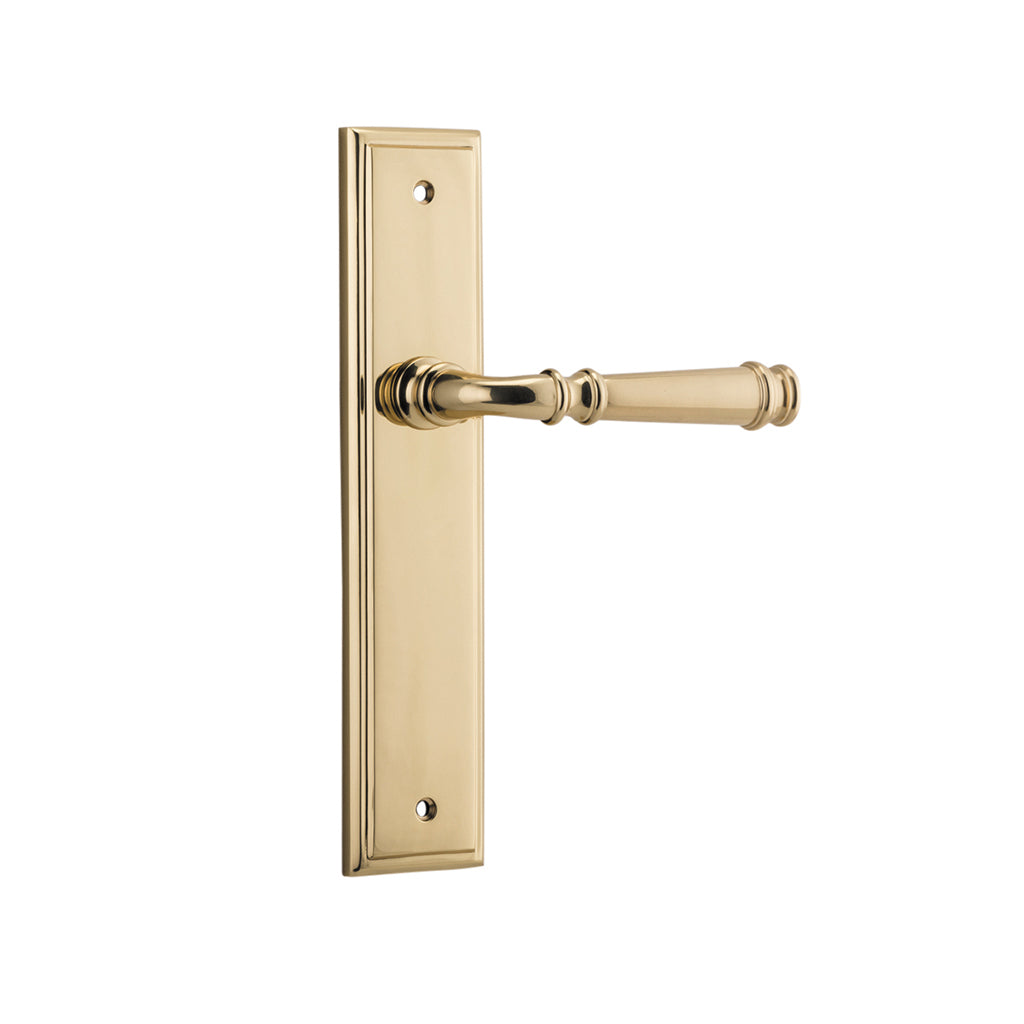Verona Lever - Stepped Backplate Polished Brass / Passage / Lever Set Only
