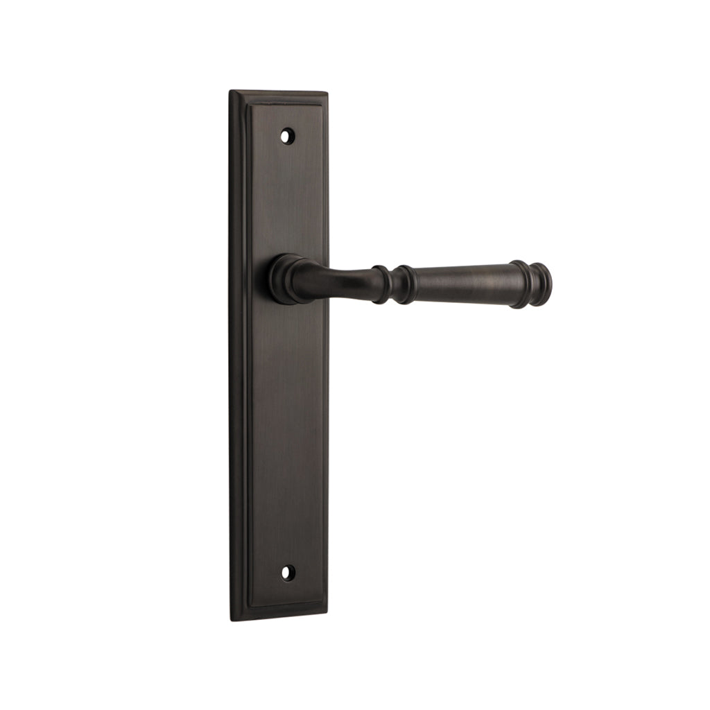 Verona Lever - Stepped Backplate Signature Brass / Passage / Lever Set Only
