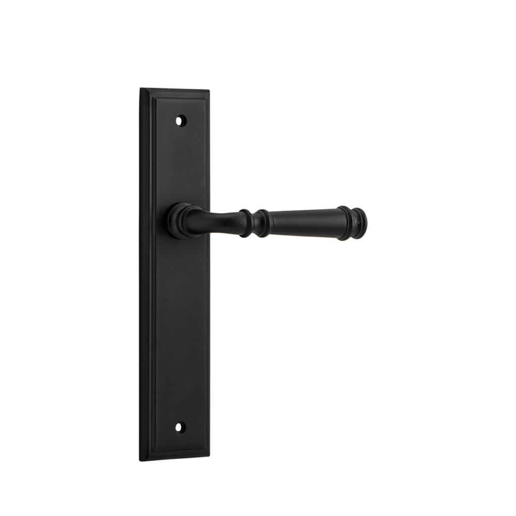 Verona Lever - Stepped Backplate Matt Black / Passage / Lever Set Only