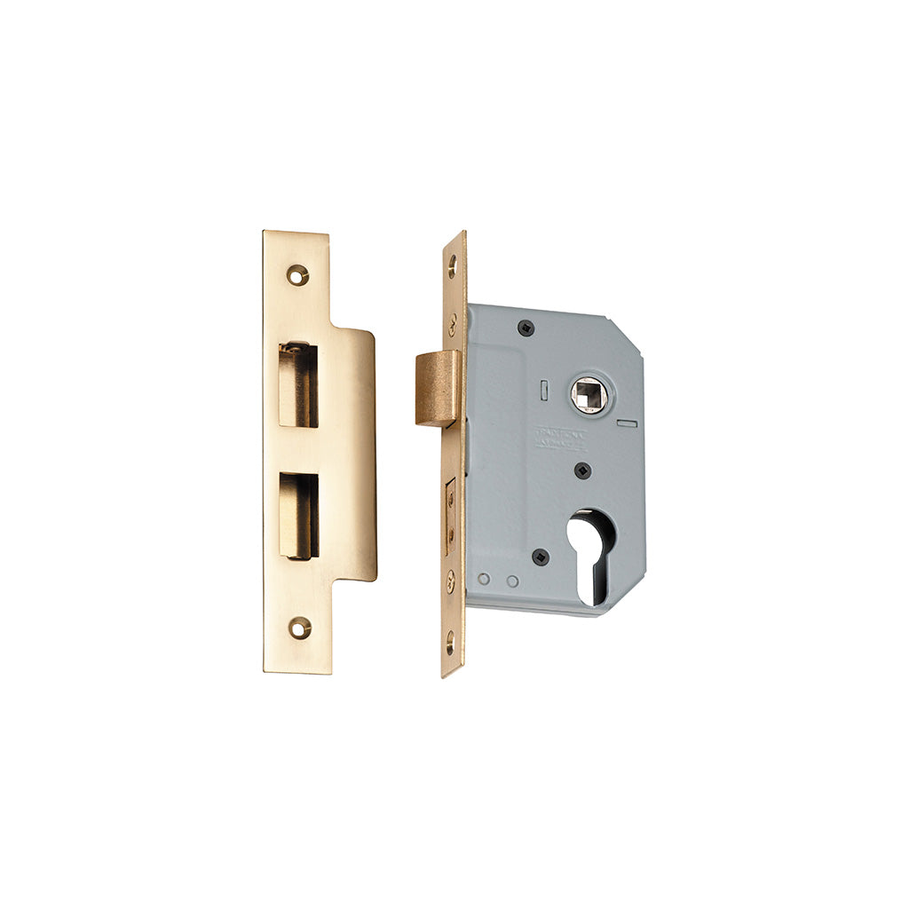 Euro Mortice Lock Polished Brass / 46mm