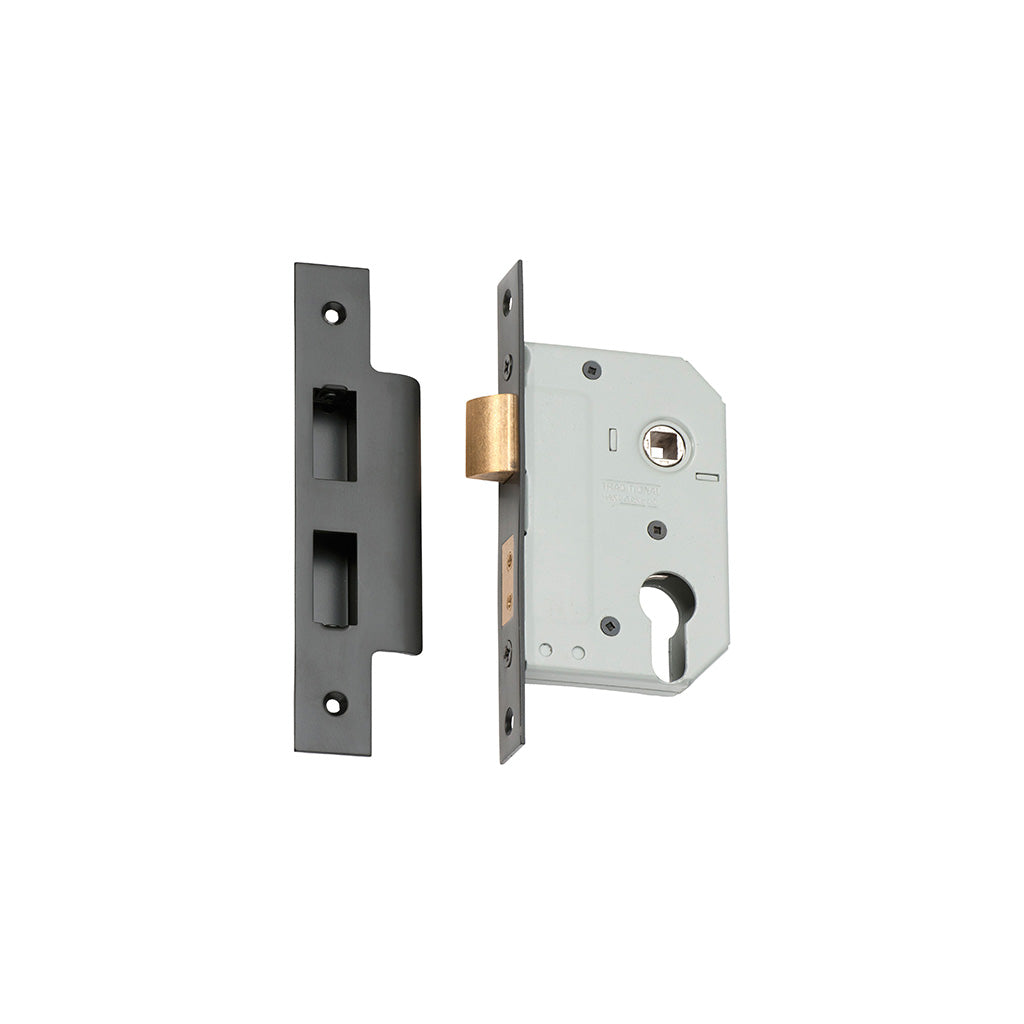 Euro Mortice Lock Matt Black / 46mm