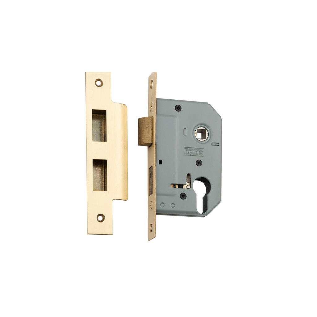 Euro Mortice Lock Satin Brass / 46mm