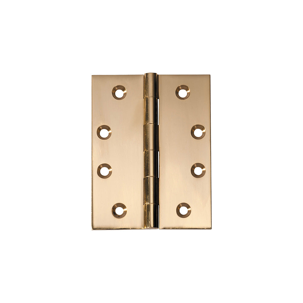 Fixed Pin Hinge - H100xW75mm Unlacquered Polished Brass