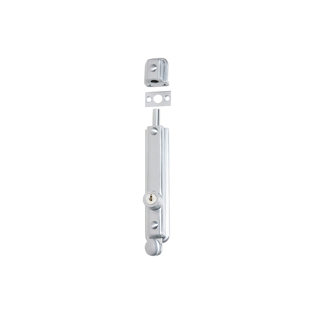 Locking Surface Mounted Bolt Satin Chrome / 150mm