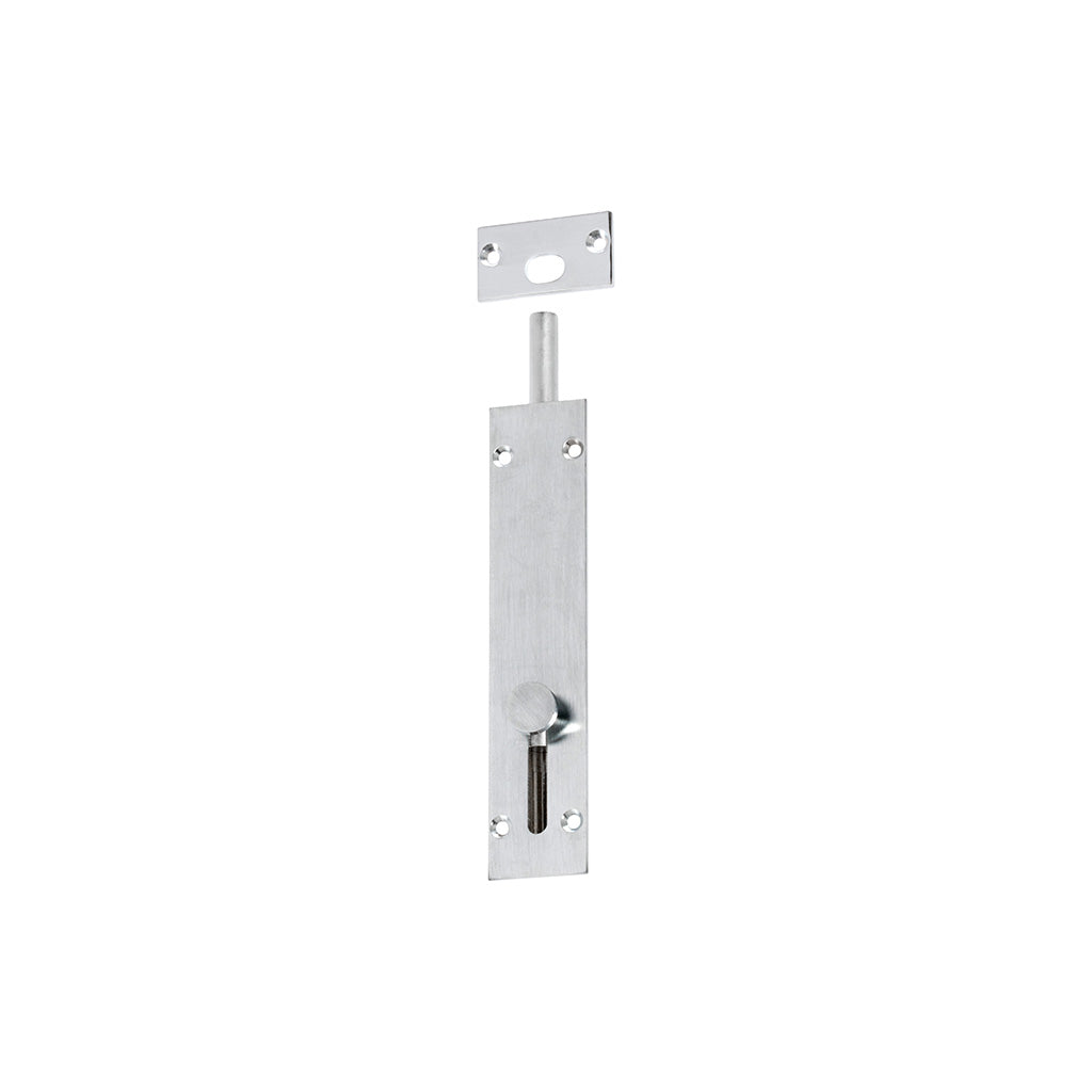 Reverse Barrel Bolt Satin Chrome / 150mm