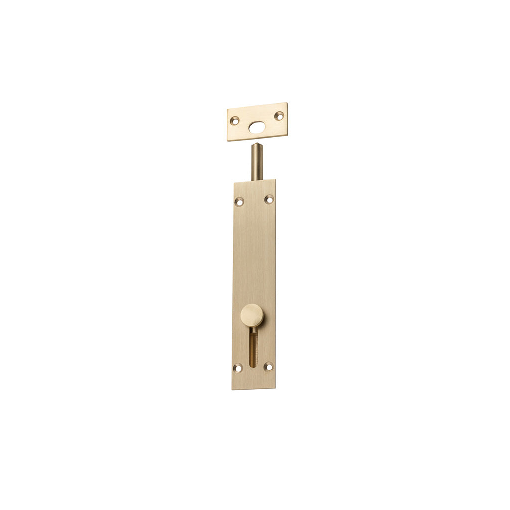 Reverse Barrel Bolt Satin Brass / 150mm