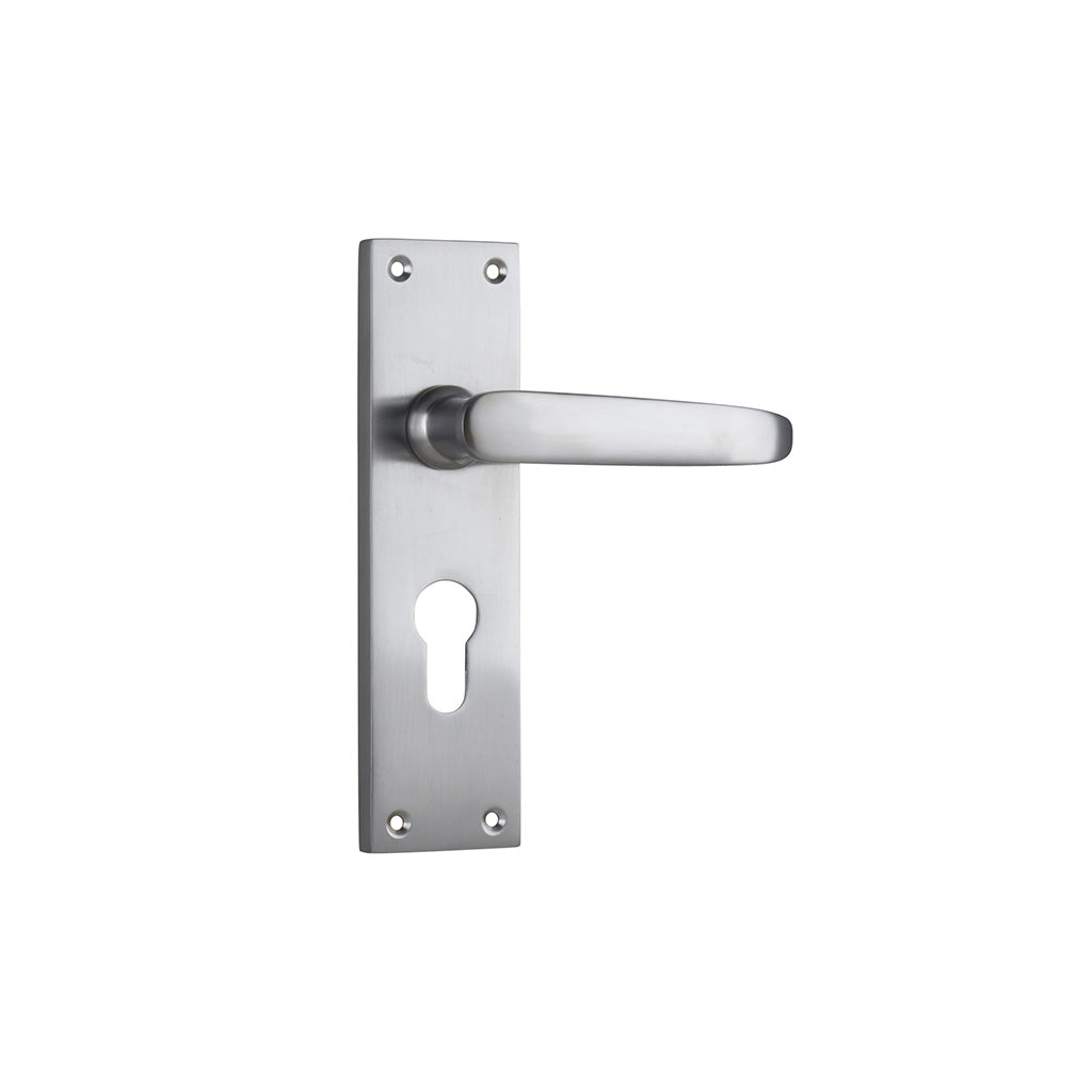 Balmoral Lever - Long Backplate Satin Chrome / Entrance / Lever Set Only