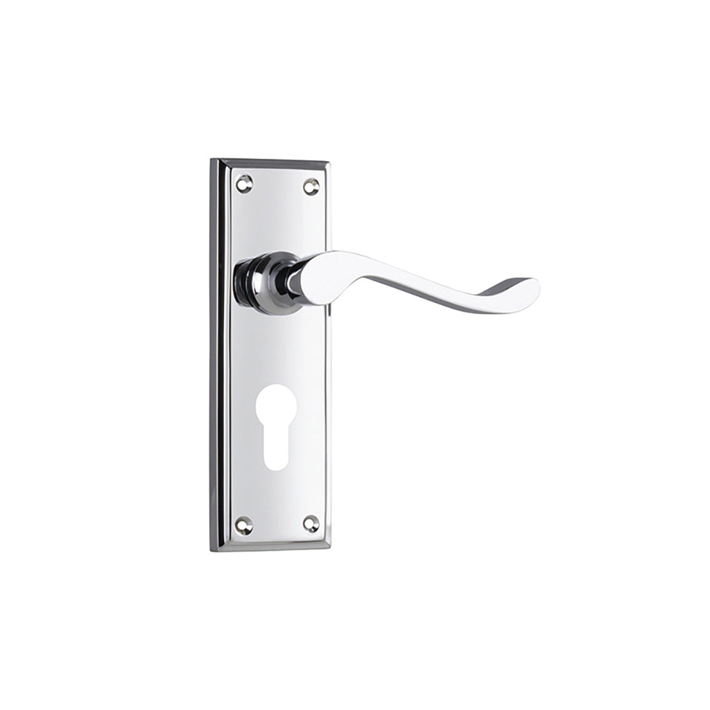 Camden Lever - Long Backplate Chrome Plated / Entrance / Lever Set Only
