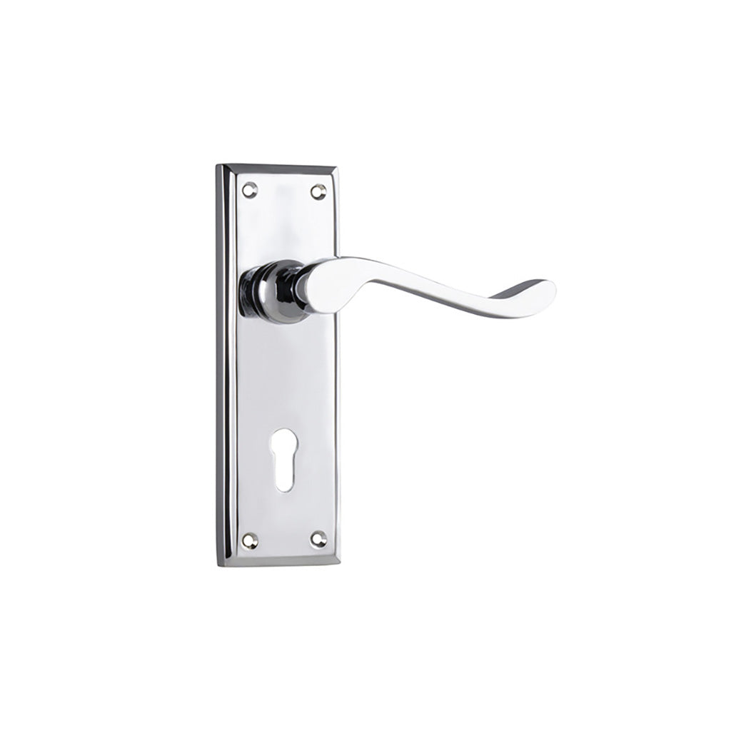 Camden Lever - Long Backplate Chrome Plated / Lock (Skeleton Key) / Lever Set Only