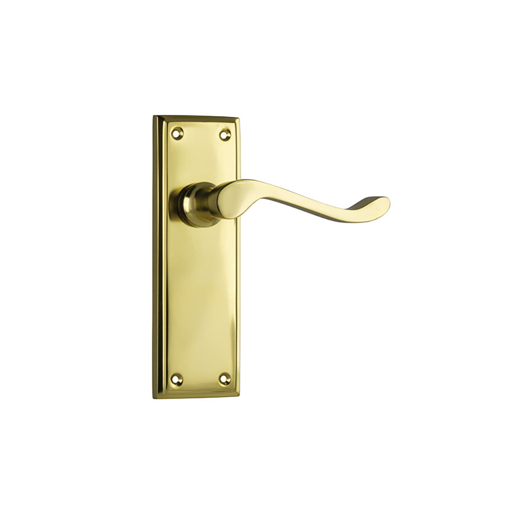 Camden Lever - Long Backplate Polished Brass / Passage / Lever Set Only